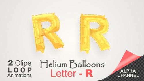 Videohive - Helium Gold Balloons With Letter – R - 34511296 - 34511296