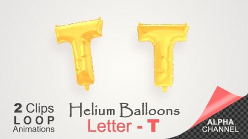 Videohive - Helium Gold Balloons With Letter – T - 34511768 - 34511768