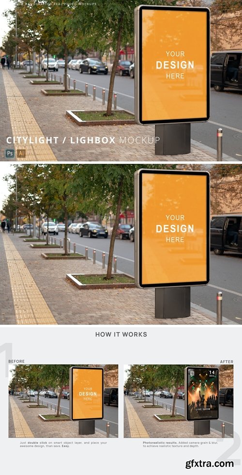 Citylight / Lightbox Poster Modern Street Mockup