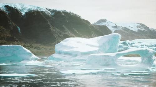 Videohive - Snowcapped Mountains Against the Blue Ocean in Antarctica - 34519588 - 34519588