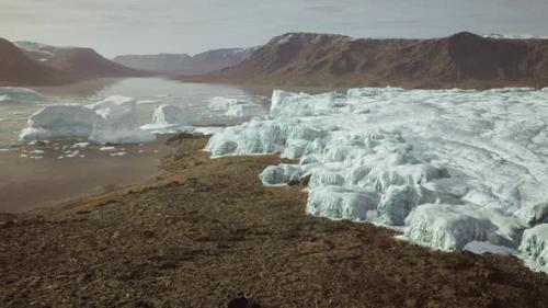 Videohive - Glacier Flow Through the Mountains in Iceland - 34519609 - 34519609