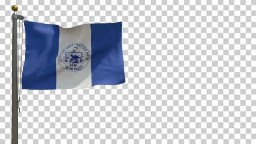 Videohive - Grand Rapids City Flag (Michigan, USA) on Flagpole with Alpha Channel - 4K - 34519648 - 34519648