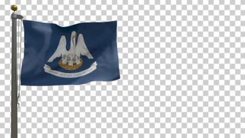 Videohive - Louisiana State Flag (Florida, USA) on Flagpole with Alpha Channel - 4K - 34519650 - 34519650