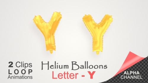 Videohive - Helium Gold Balloons With Letter – Y - 34519721 - 34519721