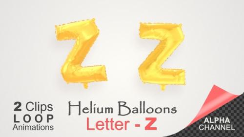 Videohive - Helium Gold Balloons With Letter – Z - 34519754 - 34519754