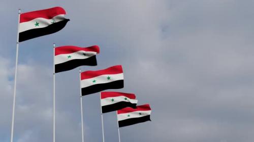 Videohive - Waving Flags Of The Syria blue sky - 34521538 - 34521538