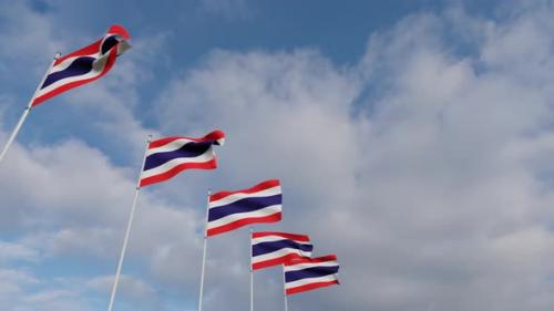 Videohive - Waving Flags Of The Thailand blue sky - 34521553 - 34521553