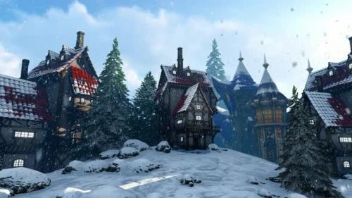 Videohive - Snowfall In The Fairy Town - 29805769 - 29805769