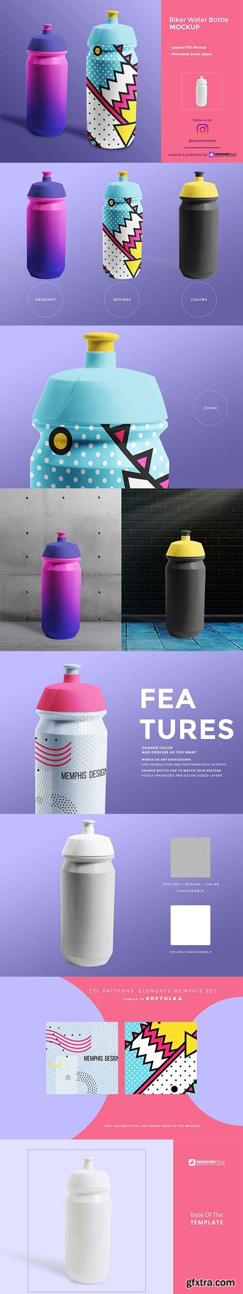 CreativeMarket - Biker Water Bottle Mockup 4366141