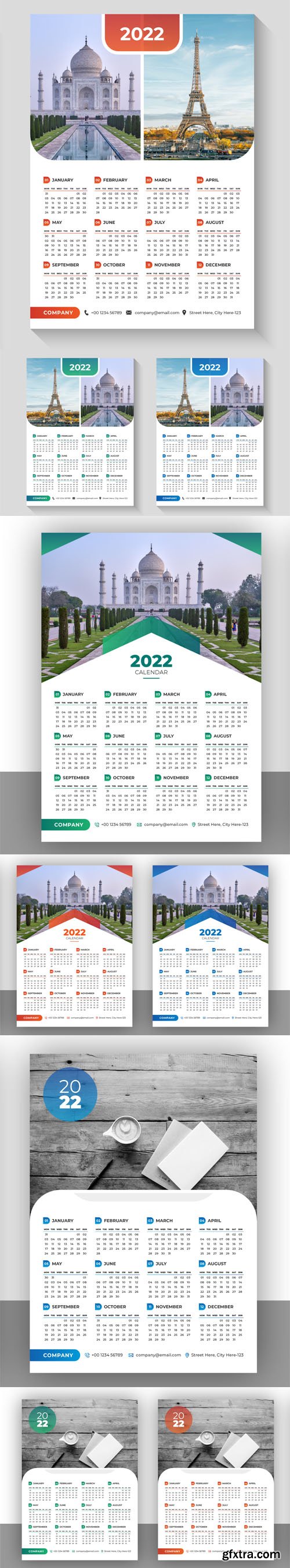 18 Calendar 2022 Vector Templates Vol.2