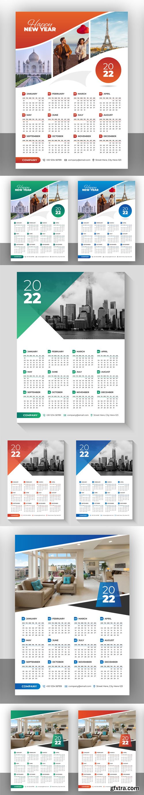 18 Calendar 2022 Vector Templates Vol.2