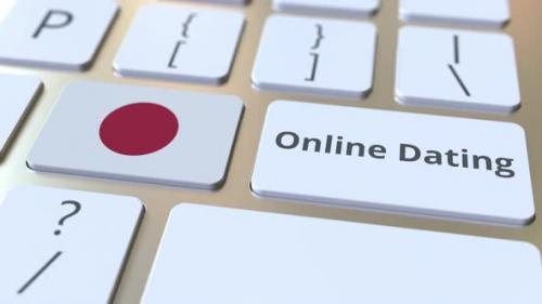 Videohive - Online Dating Text and Flag of Japan on the Keyboard - 34526946 - 34526946