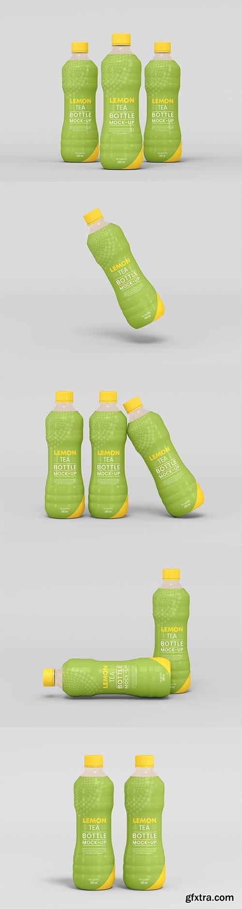 Lemon tea plastic bottle mockup