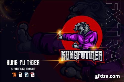 Tiger Kung Fu E-sport logo template