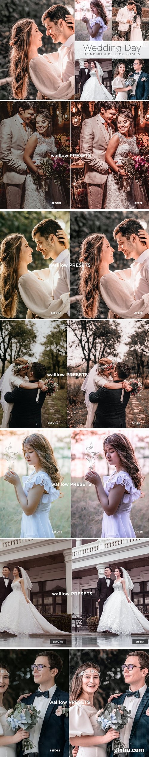 15 Wedding Day Presets | Mobile & Desktop Presets