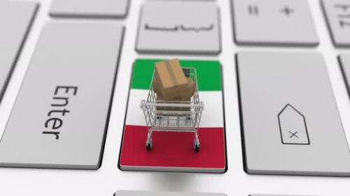 Videohive - Shopping Cart on the Keyboard Key with Flag of Italy - 34547552 - 34547552