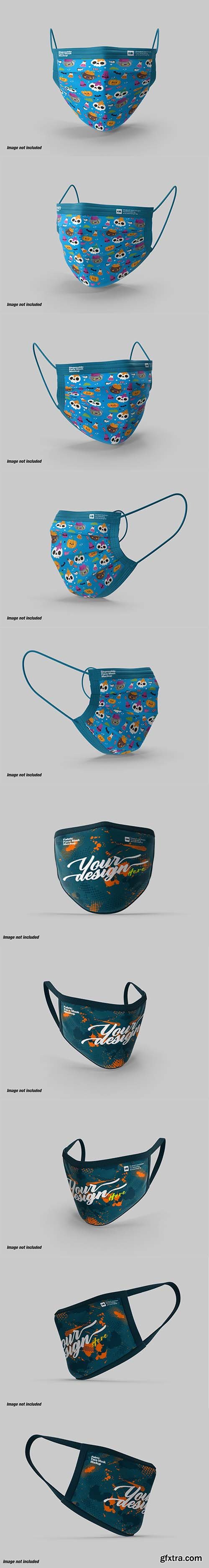 Fabric face mask mockup