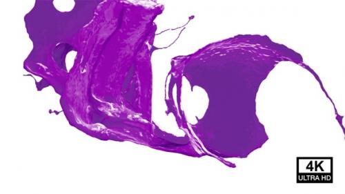 Videohive - Collision Of Streaming Purple Paint Splash - 34529155 - 34529155