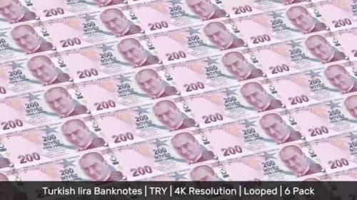 Videohive - Turkey Banknotes Money / Turkish lira / Currency ₺ / TRY/ | 6 Pack | - 4K - 34535978 - 34535978