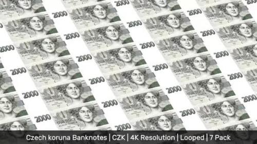 Videohive - Czech Republic Banknotes Money / Czech koruna / Currency Kč / CZK/ | 7 Pack | - 4K - 34535993 - 34535993