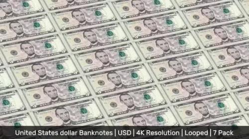 Videohive - United States Banknotes Money / United States dollar / Currency $ / USD/ | 7 Pack | - 4K - 34536001 - 34536001