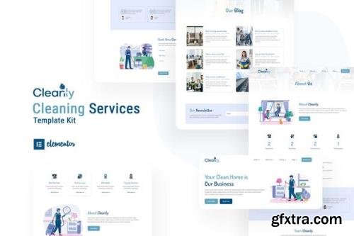 ThemeForest - Cleanly v1.0.0 - Cleaning Service Elementor Template Kit - 34599318