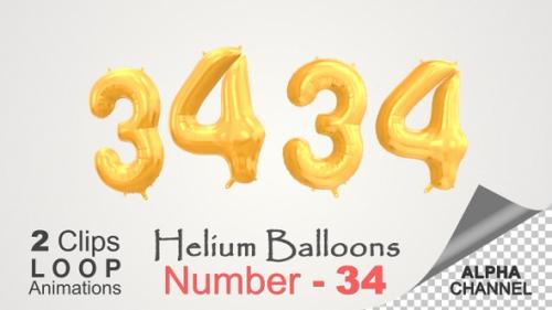 Videohive - Celebration Helium Balloons With Number – 34 - 34610998 - 34610998