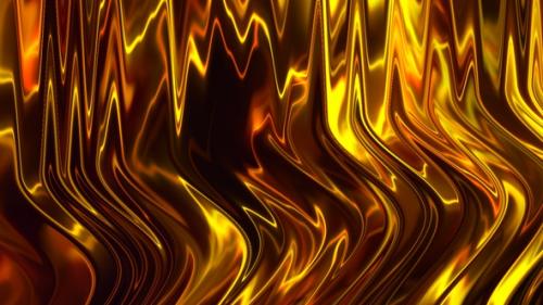 Videohive - Golden Liquid Abstract Background Seamless Loop V11 - 34612269 - 34612269