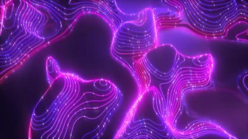 Videohive - Futuristic Purple Neon Abstract Glowing Landscape Background - 34613029 - 34613029