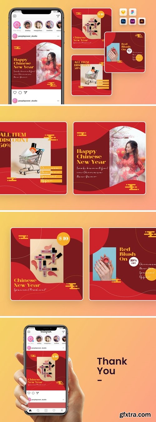 Chinese Year Cosmetic Instagram Post Template