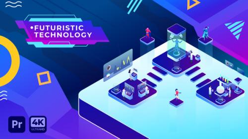 Videohive - Futuristic Technology Isometric | Premiere Pro MOGRT - 34598364 - 34598364