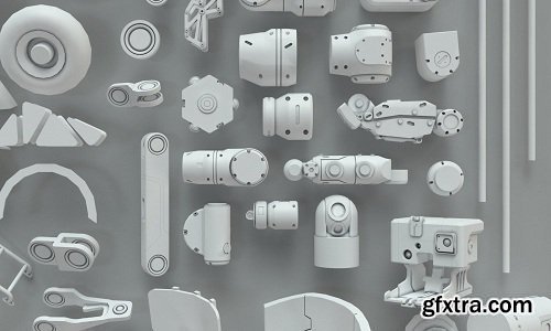 3D Kitbash - 268 Metal Piece Parts