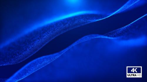 Videohive - Digital Blue Particles Wave Flow Background Animation V4 - 34611751 - 34611751