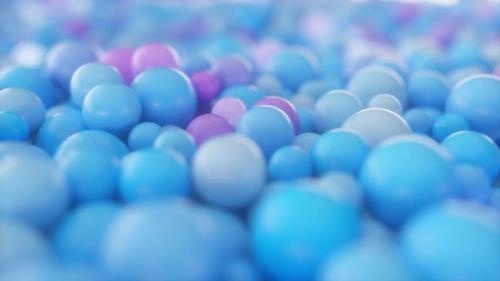 Videohive - Blue Colorful Glowing Balls Flowing Backdrop - 34611767 - 34611767