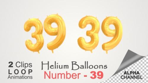 Videohive - Celebration Helium Balloons With Number – 39 - 34611790 - 34611790