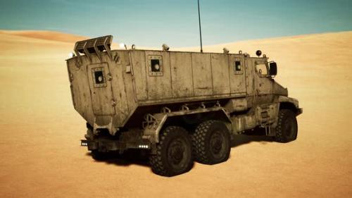 Videohive - Armoured Military Truck in Desert - 34611806 - 34611806