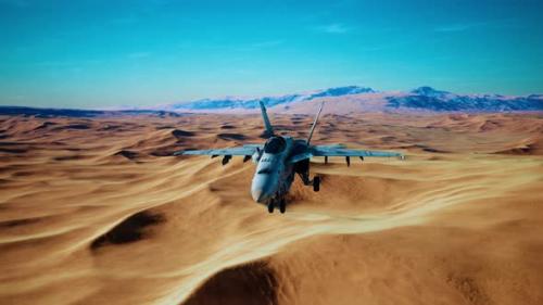 Videohive - American Military Plane Over the Desert - 34611813 - 34611813