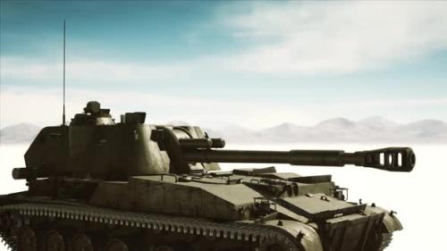 Videohive - Military Tank in the White Desert - 34611824 - 34611824