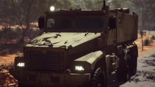 Videohive - Convoy Armored Vehicle on the Road - 34611874 - 34611874