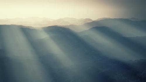 Videohive - Black Rocky Mountain Silhouette in Deep Fog - 34611935 - 34611935