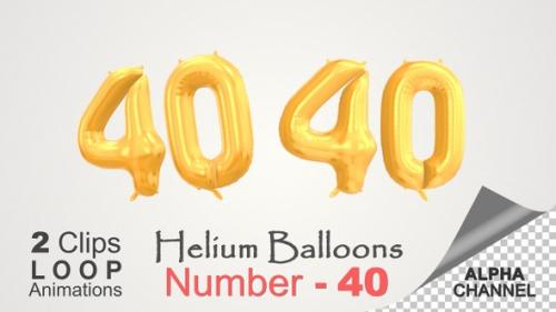Videohive - Celebration Helium Balloons With Number – 40 - 34611953 - 34611953