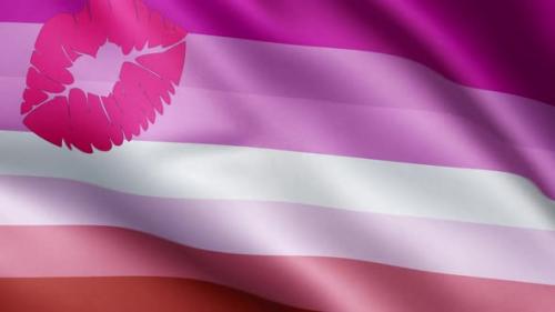 Videohive - Flag of Lipstick Lesbian Pride | UHD | 60fps - 34612197 - 34612197