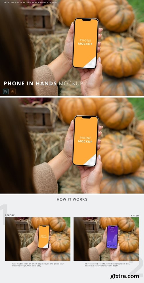 iPhone 13 Pro Max in Woman Hands Halloween Mockup