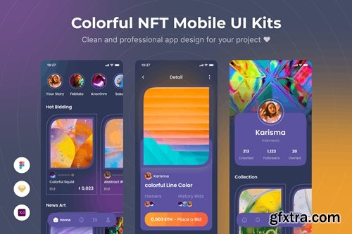 Colorful NFT Mobile UI Kits