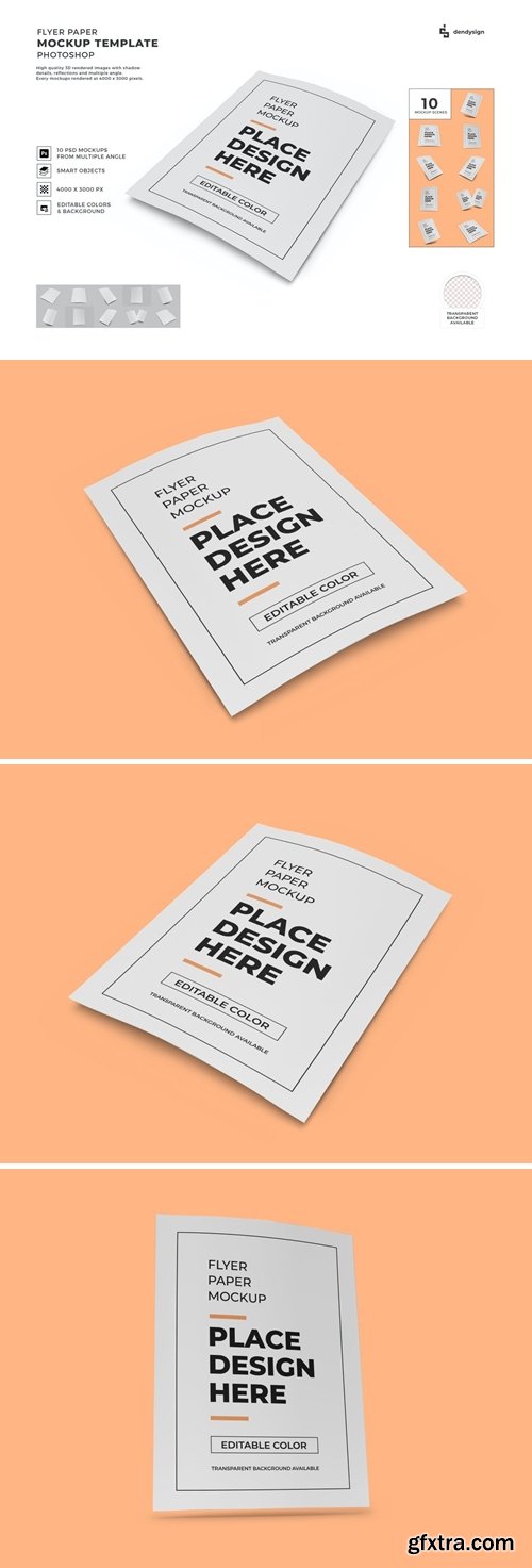 Flyer Paper Mockup Template Set