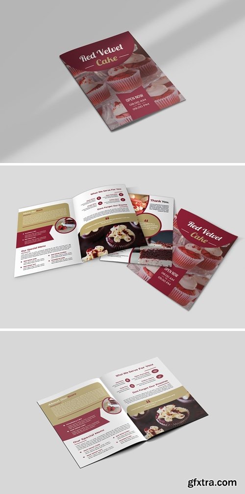 Red Velvet Cake Bifold Brochure