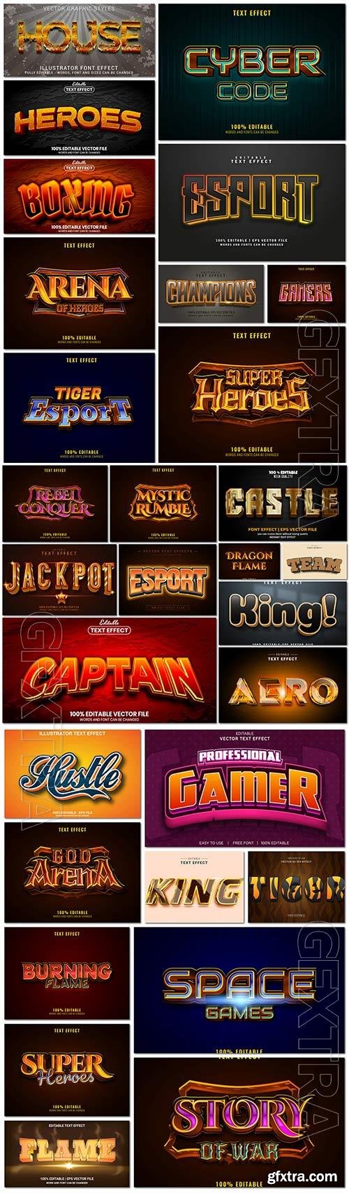 Bundle text style effect vector vol 43