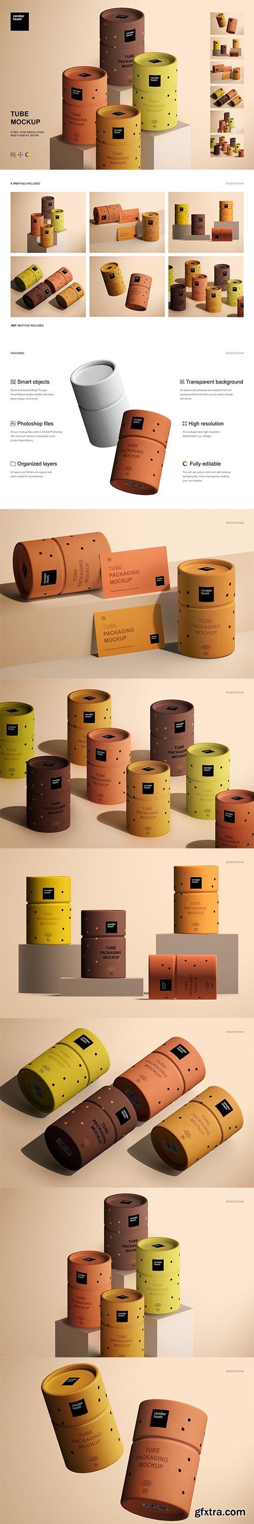 CreativeMarket - Tube Mockup Set 6630171