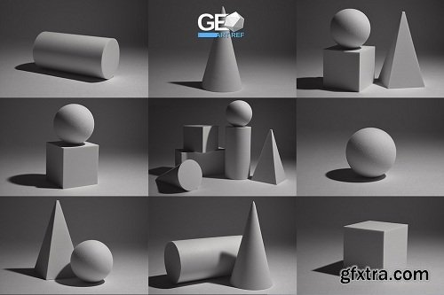 Geo Art Ref Primitive Shapes Pack (1,2,3)