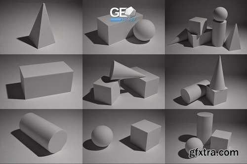 Geo Art Ref Primitive Shapes Pack (1,2,3)